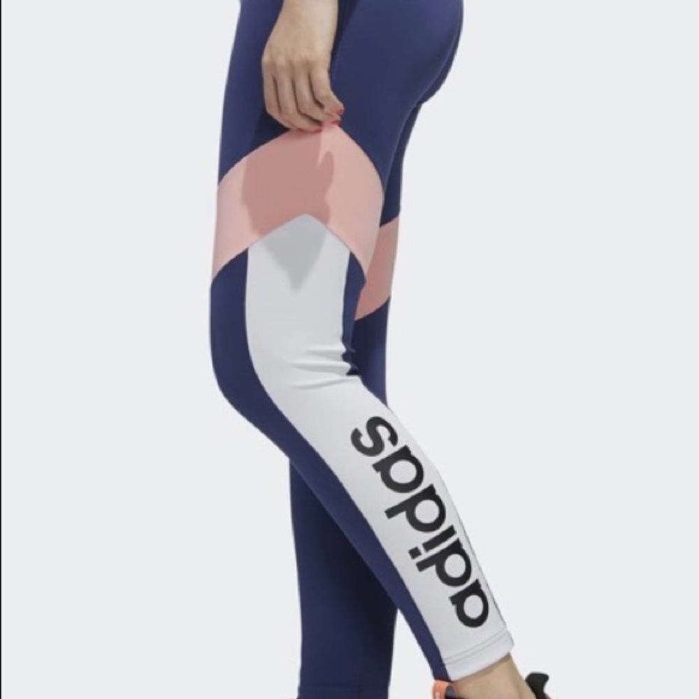 adidas Women's NAVY Aeroready Colorblock Tights